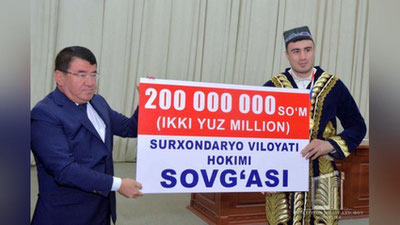Изрображение 'Баходиру Джалолову подарили 200 млн сумов и присвоили звание лейтенанта'