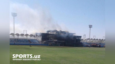 'Муборак шаҳридаги стадионда ёнғин келиб чиқди (Фото)'ning rasmi