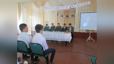 'Maktab o`quvchilari bilan profilaktik tadbirlar bo`lib o`tmoqda'ning rasmi