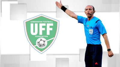 'Aziz Asimov boshchiligidagi hakamlar guruhi OFK Kubogi–2017 pley-off uchrashuvini boshqaradi'ning rasmi