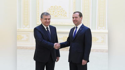 'O`ZBEKISTON RESPUBLIKASI PREZIDENTI ROSSIYa FEDERASIYaSI HUKUMATI RAISINI QABUL QILDI'ning rasmi