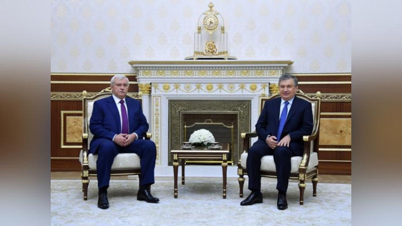 'O`ZBEKISTON PREZIDENTI SANKT-PETERBURG GUBERNATORINI QABUL QILDI'ning rasmi