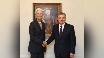 '​PREZIDENT ShAVKAT MIRZIYoEV XALQARO VALYuTA JAMG`ARMASI FARMOYISh BERUVChI DIREKTORINI QABUL QILDI'ning rasmi