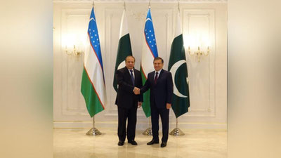 '​Ўзбекистон Президенти Шавкат Мирзиёев Покистон Бош вазири Навоз Шариф билан учрашди'ning rasmi