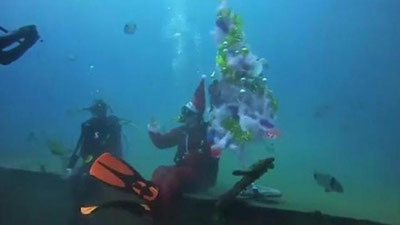 Изрображение 'НА КИПРЕ НОВОГОДНЮЮ ЕЛКУ УСТАНОВИЛИ НА ДНЕ МОРЯ (ВИДЕО)'