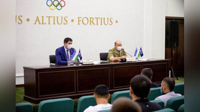 'Bahodir Qurbonov va Otabek Umarov MMA sportchilari bilan uchrashdi'ning rasmi