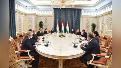 'Bosh vazir Abdulla Aripov Emomali Rahmon bilan uchrashdi'ning rasmi