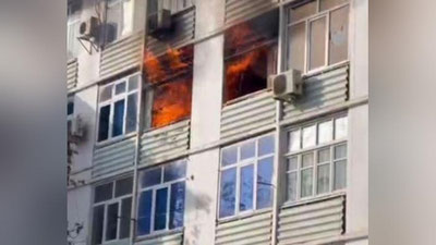 Изрображение 'Утром в Навои загорелась квартира (видео)'