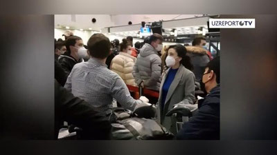 Изрображение 'Видео: узбекистанцы ждут чартерного рейса из Пекина в Ташкент'