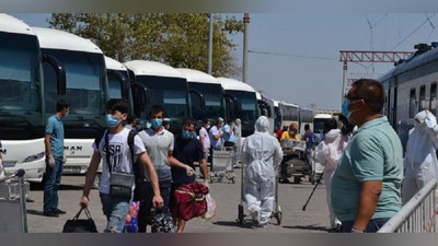 Изрображение 'Поездом из Ростова-на-Дону прибыли 918 узбекистанцев'