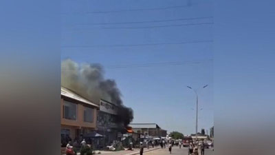 Изрображение 'В Ташкентской области горел торговый комплекс (видео)'