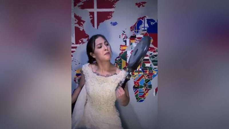 Изрображение 'Тиктокерша Littos показала, как вести себя с агрессивными женихами на свадьбе (видео)'
