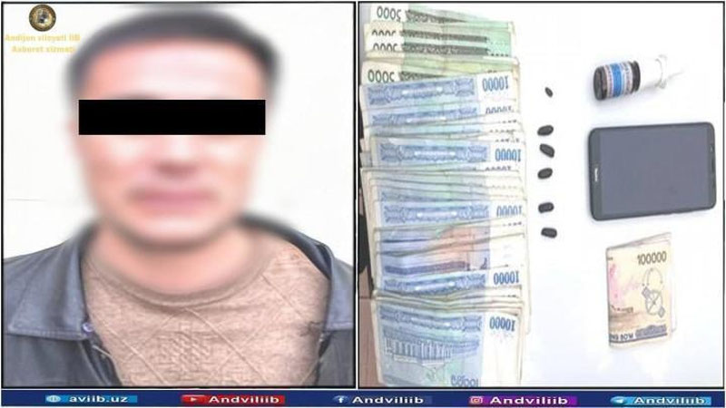 'Andijonda giyohvand modda sotayotgan shaxs qo`lga olindi'ning rasmi