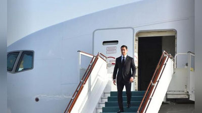 Изрображение 'Президент Туркменистана Сердар Бердымухамедов прибыл в Самарканд'