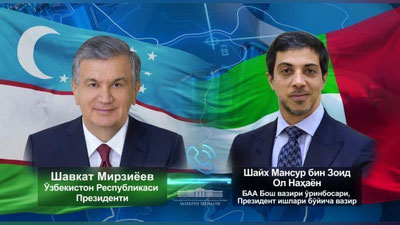 'Президент Бирлашган Араб Амирликлари Бош вазири билан шерикликнинг стратегик йўналишларини муҳокама қилди'ning rasmi