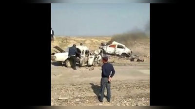 Изрображение 'Страшное ДТП в Фарише: пассажир и водитель "Кобальта" сгорели заживо (видео)'