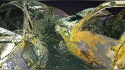 Изрображение 'В Сырдарьинской области в ДТП сгорели два автомобиля'