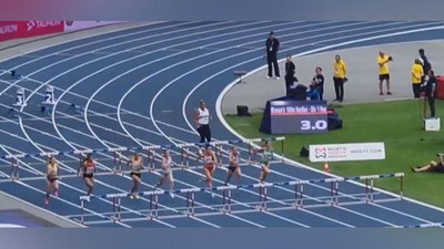 Изрображение 'На Европейских играх толкательница ядра была вынуждена участвовать в забеге (видео)'