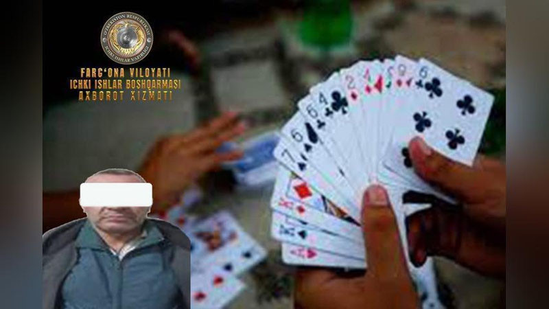 'Фарғонада қиморхона ташкил этган шахс қўлга олинди'ning rasmi