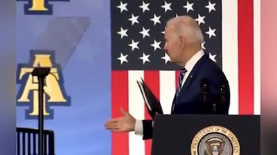 Изрображение 'Джо Байден «потерялся» после выступления (видео)'