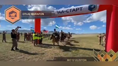 Изрображение 'Военнослужащие Узбекистана принимают участие в "Конном марафоне" в Монголии (видео)'