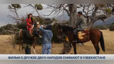 Изрображение 'Как снимают фильм о дружбе узбеков и казахов: репортаж «Хабар 24» (видео)'