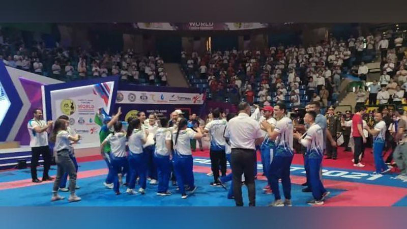 Изрображение 'Сборная Узбекистана триумфально выступила на ЧМ по рукопашному бою (видео)'