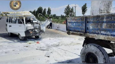 Изрображение 'В Ферганской области после столкновения с трактором скончался пассажир "Дамаса"'