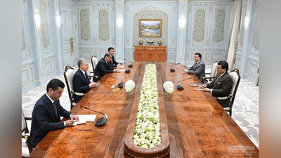 'O`zbekiston Prezidenti Qatar delegasiyasini qabul qildi'ning rasmi