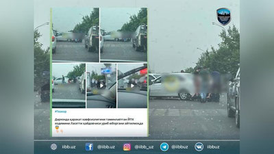 Изрображение 'На перекрестке в Ташкенте водитель «Hyundai Sonata» сбил инспектора ДПС'