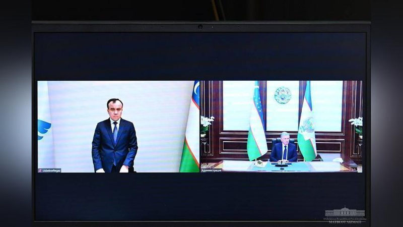 '“O`zbekneftgaz” AJ Prezidentga geologiya-qidiruv va ishlab chiqarish dasturi bo`yicha axborot berdi'ning rasmi