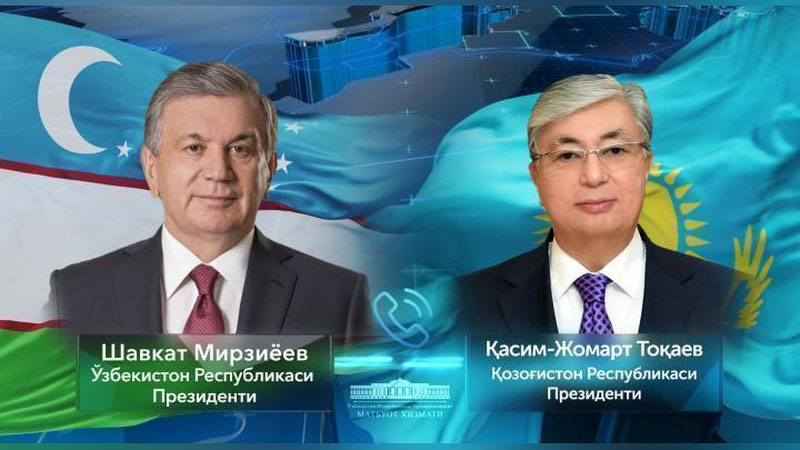 'O`zbekiston va Qozog`iston Prezidentlarining telefon orqali muloqoti bo`lib o`tdi'ning rasmi