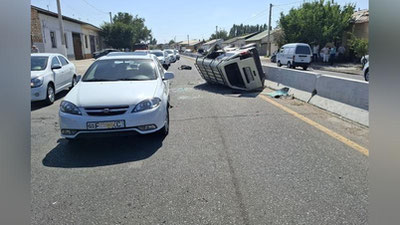 'Тошкент вилоятида содир бўлган ЙТҲда Damas ағдарилиб кетди'ning rasmi