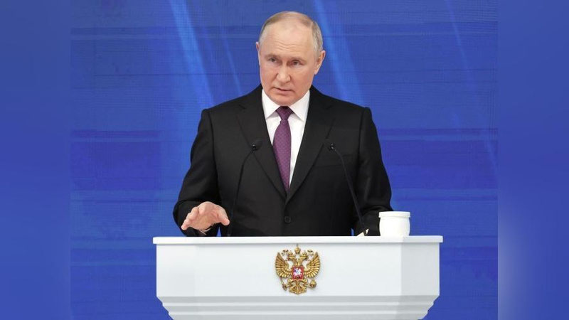 Изрображение 'Владимир Путин в пятый раз вступил в должность президента России'