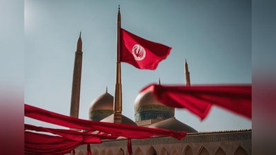 'Eronda teraktdan so`ng masjid gumbaziga qizil bayroq ko`tarildi'ning rasmi