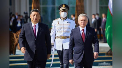 Изрображение 'В Самарканде прошла официальная встреча лидера КНР Си Цзиньпина'