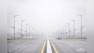 Изрображение 'Президент осмотрел новый мост на улице Кипчак в Сергели (фото)'