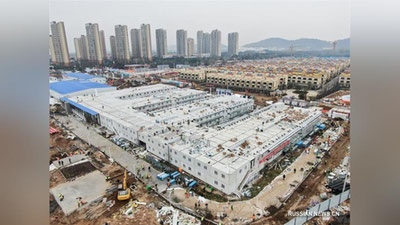 Изрображение 'Построенная за 10 дней больница в Ухане начала принимать пациентов (видео)'