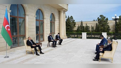 Изрображение 'Посол Бахром Ашрафханов вручил верительные грамоты главе Азербайджана'