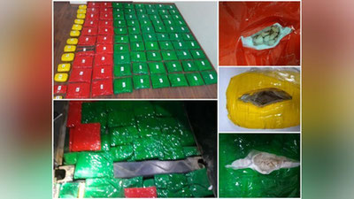 Изрображение 'Около 100 кг наркотиков пытались ввезти в Узбекистан на грузовике из Таджикистана (видео)'