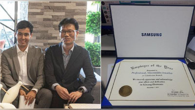 'Ўзбекистонлик ёш мутахассис “Samsung Electronics” компанияси жорий этган “Йилнинг энг яхши ходими” халқаро мукофотига сазовор бўлди. Компаниянинг дунё бўйлаб 250 мингдан ортиқ ходими бор'ning rasmi