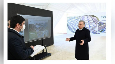 Изрображение 'Президент посетил место строительства нового технопарка "Янгихаёт" в Ташкенте'