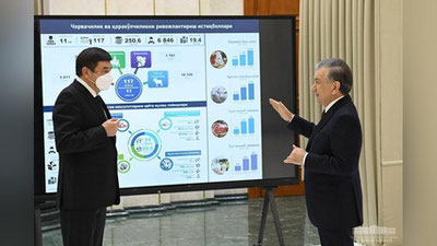 'Prezident Qoraqalpog`istonda amalga oshiriladigan investisiya loyihalari bilan tanishdi'ning rasmi