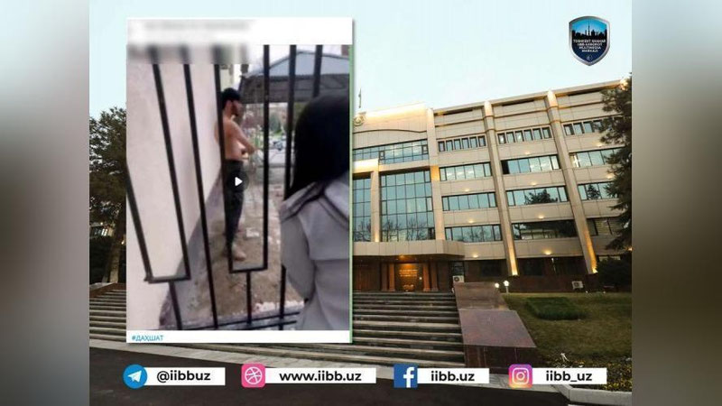 Изрображение 'Во дворе Чиланзарского РОВД 20-летний парень нанес себе ранения'