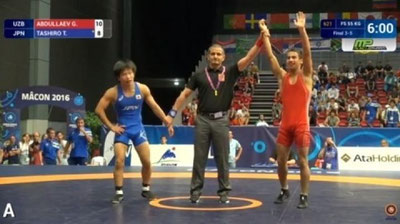 Изрображение 'ГУЛОМ АБДУЛЛАЕВ СТАЛ БРОНЗОВЫМ ПРИЗЕРОМ ЧМ ПО БОРЬБЕ'