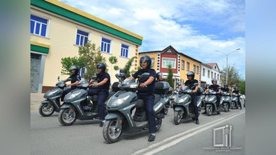 Изрображение 'ИНСПЕКТОРАМ МИБ КАРАКАЛПАКСТАНА ВРУЧИЛИ НОВЫЕ СКУТЕРЫ'