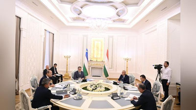 '“Oybek” – “Fotexobod” o`tkazish punktlarida “O`zbekiston – Tojikiston” xalqaro chegara savdo zonasini tashkil etish bo`yicha amaliy ishlar boshlandi'ning rasmi