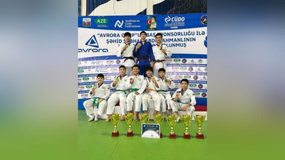 Изрображение 'На турнире в Баку все 9 юных дзюдоистов Узбекистана взяли "золото"'