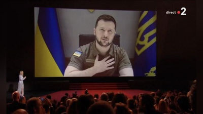 '"Диктаторлар ўлади, озодлик ҳеч қачон йўқ бўлиб кетмайди ..." Зеленский Канн кинофестивалида кино оламини Украинани қўллаб-қувватлашдан четда қолмасликка чақирди'ning rasmi
