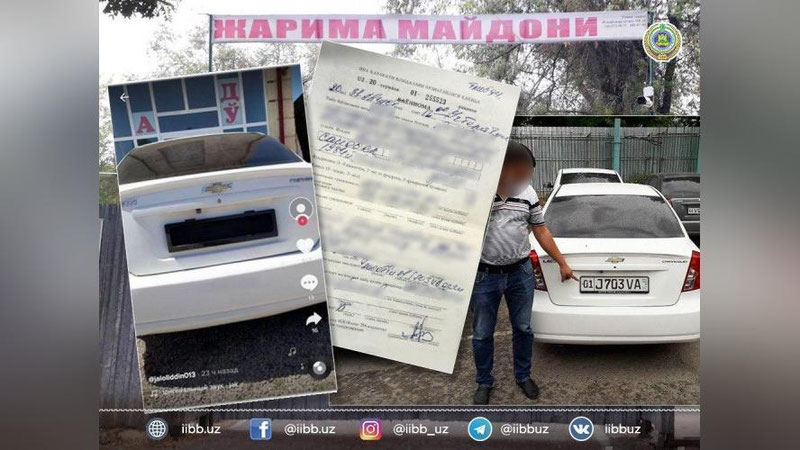 'TikTok'da do`stlariga avtomobil davlat raqamini yashiruvchi avtomatlashtirilgan pardachani “namoyish” qilgan haydovchi qo`lga tushib qoldi'ning rasmi
